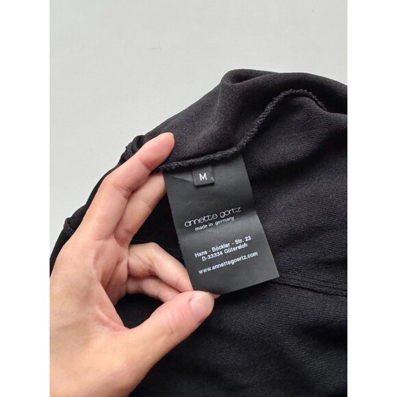 ANNETTE GORTZ Black Viscose Knit Long Wrap Tie Front Cardigan Sweater, Size M - Picture 14 of 16